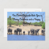 Joyeux Noël de la carte postale Eléphants Chobe (Devant / Derrière)