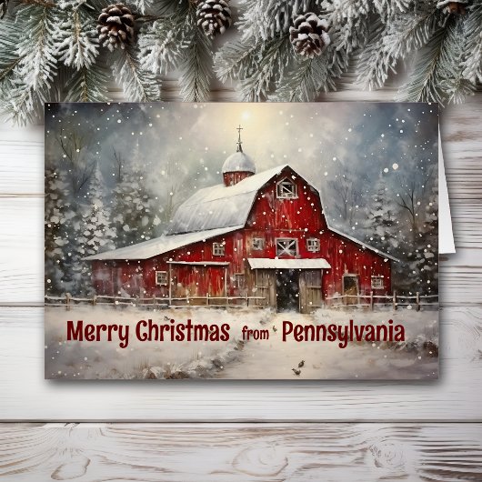 Joyeux Noël de la Pennsylvanie Winter Grange Card