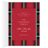 Joyeux Noël de l'écriture or rouge tartan photo sa (Intérieur (Droit))