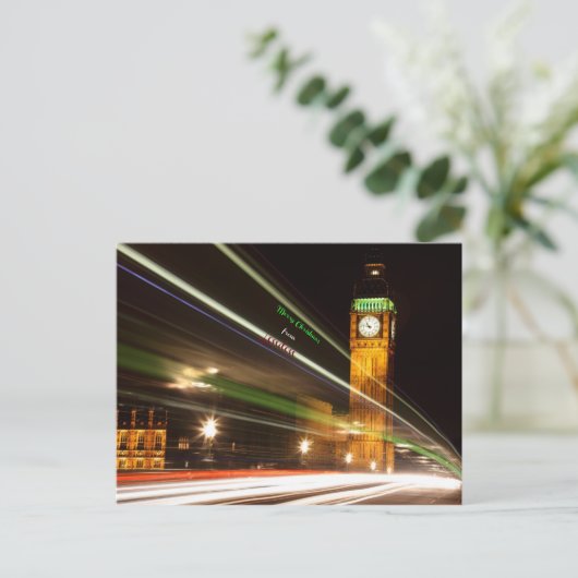 Joyeux Noël de Londres Big Ben Carte Postale (Debout devant)