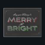 Joyeux Noël de Noël de Noël de Chalkboard<br><div class="desc">Chalkboard Vous souhaite un Noël joyeux et lumineux</div>
