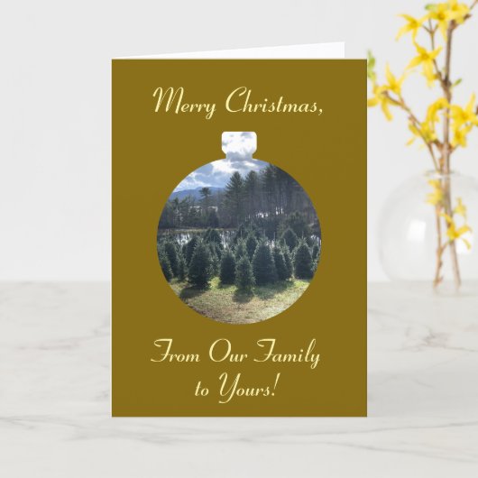 Joyeux Noël de notre famille à votre, Carte (Fleur jaune)