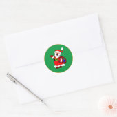 Joyeux Noël de Père Noël Classic Round Sticker (Enveloppe)