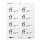 Joyeux Noël de Pingouin étiquettes présents (L) (Feuille entière)