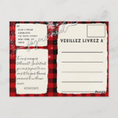 Joyeux Noël de Script de Neige Plaid Buffel Rouge Briefkaart (Achterkant)