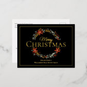 Joyeux Noël de vacances Poinsettia Wreath Business (Recto/Verso)