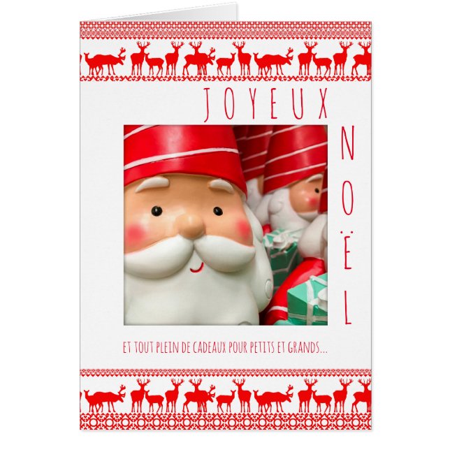 Joyeux Noël Deco Père Noel Carte avec cadre (Devant)