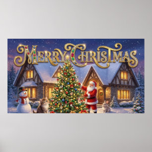 Joyeux Noël décoration artistique avec le Père Noë
