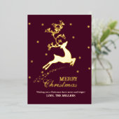 Joyeux Noël Deer Foil Carte de vacances (Debout devant)