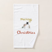 Joyeux Noël+Design Snowman (Serviette à main)