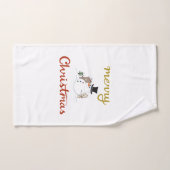 Joyeux Noël+Design Snowman (Serviette à main)
