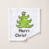Joyeux Noël Dessin d'Arbre Fantaisiste (Gant de toilette)