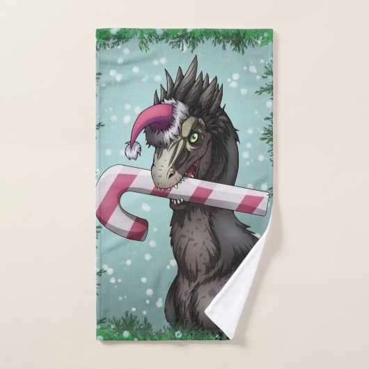 Joyeux Noël Dinosaure (Serviette à main)