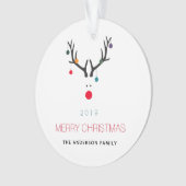 Joyeux Noël drôle rennes blanc rouge famille (devant)