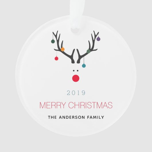 Joyeux Noël drôle rennes blanc rouge famille (devant)