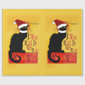 Joyeux Noël Du Chat Noir Cadeaupapier (Vlak)