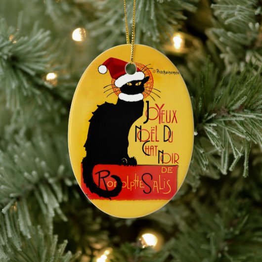 Joyeux Noël Du Chat Noir Keramisch Ornament (Boom)