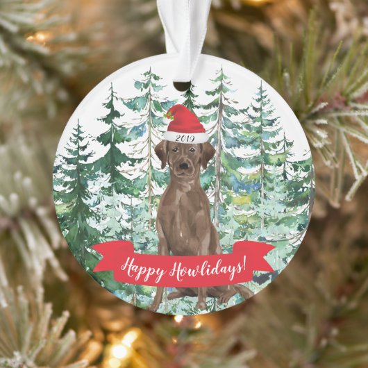 Joyeux Noël du chien Brown du Labrador (Arbre)