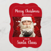 Joyeux Noël du Père Noël AJOUTER NOM Carte RB (Devant / Derrière)