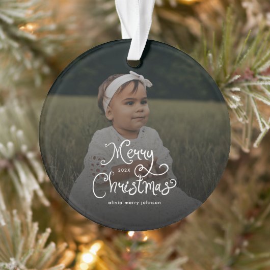 Joyeux Noël Écriture Fantaisiste Photo de bébé (Arbre)