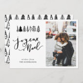 Joyeux Noel eenvoudig script kerst foto Feestdagenkaart (Voorkant / Achterkant)