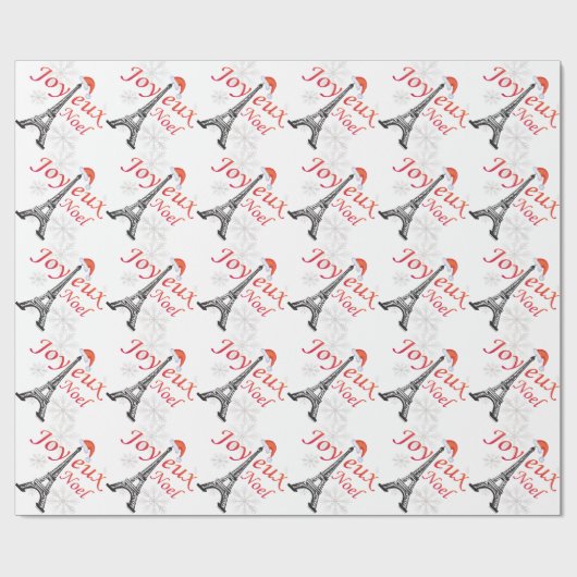 Joyeux Noel Eiffel Tower Cadeaupapier (Vlak)