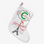 Joyeux Noel Eiffel Tower - Gepersonaliseerd Kleine Kerstsok (Voorkant (Hangend))