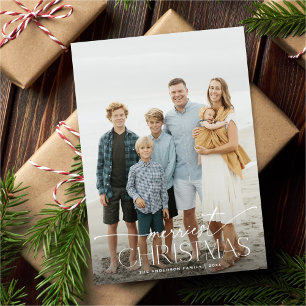 Joyeux Noël Élégant Carte photo de vacances