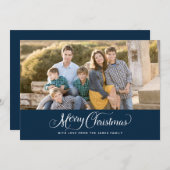 Joyeux Noël Élégant Cartes photos de script (Devant / Derrière)