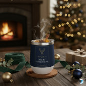 Joyeux Noël Élégant Cerf Navy Or