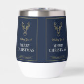 Joyeux Noël Élégant Cerf Navy Or (Avant)