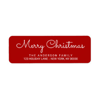Joyeux Noël Elégant Étiquette rouge main