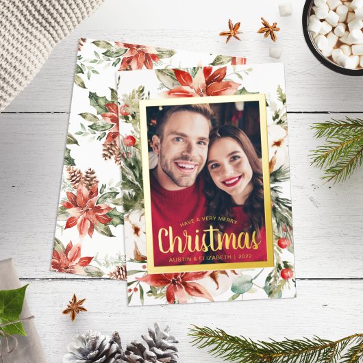 Joyeux Noël Elegant Gold Foil Carte de vacances