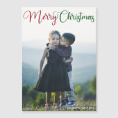 Joyeux Noël Élégant Rouge Vert Photo Magnet (Devant)