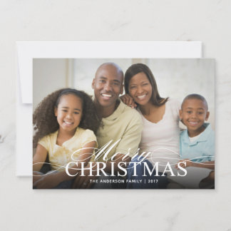Joyeux Noël Élégant Script Photo Carte Plat