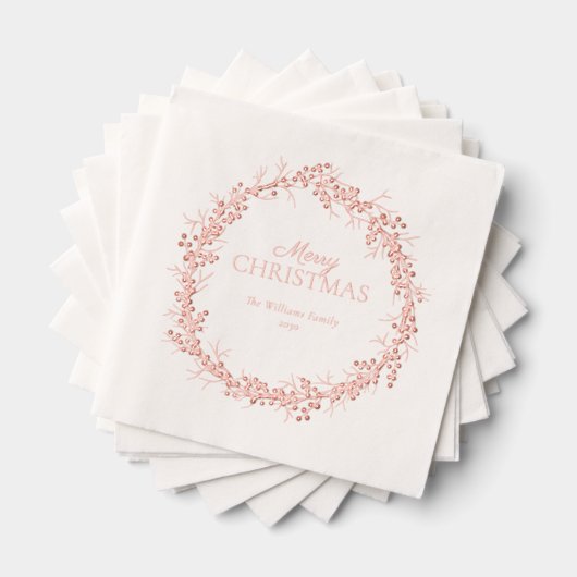 Joyeux Noël Elegant Wreath Party Rose Gold (Insitu (empilé))