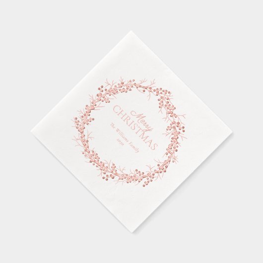 Joyeux Noël Elegant Wreath Party Rose Gold (Droite)