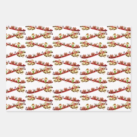 Joyeux Noël Elf Père Noël Enveloppement Feuilles p (Devant 3)