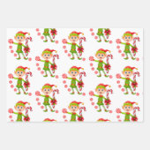 Joyeux Noël Elf Père Noël Enveloppement Feuilles p (Devant)