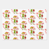 Joyeux Noël Elf Père Noël Enveloppement Feuilles p (Devant)