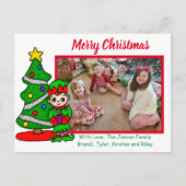 Joyeux Noël, Elfe de dessin, Carte photo de vacanc (Devant)