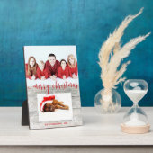 Joyeux Noël en bois rustique - Plaque photo (Côté)