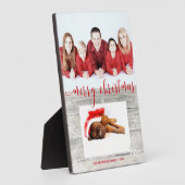 Joyeux Noël en bois rustique - Plaque photo (Côté)