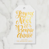Joyeux Noël en Bonne Année Moderne kalligrafie Cadeaulabels (Voorkant)