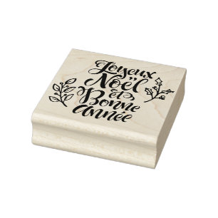 Joyeux Noël en Bonne Année Moderne kalligrafie Rubberstempel