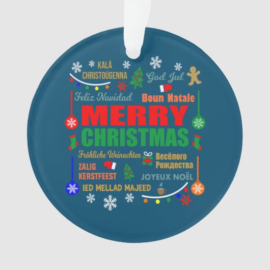 Joyeux Noël en différentes langues Noël (devant)