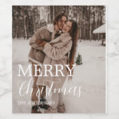 Joyeux Noël en famille, étiquette photo sur mesure (Étiquettes simples)