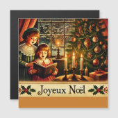 Joyeux Noël en français - carte magnétique (Devant / Derrière)