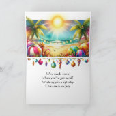 Joyeux Noël en juillet Carte de vacances tropicale (Intérieur)