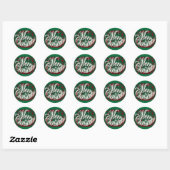 Joyeux Noël en Stickers verts (Feuille)
